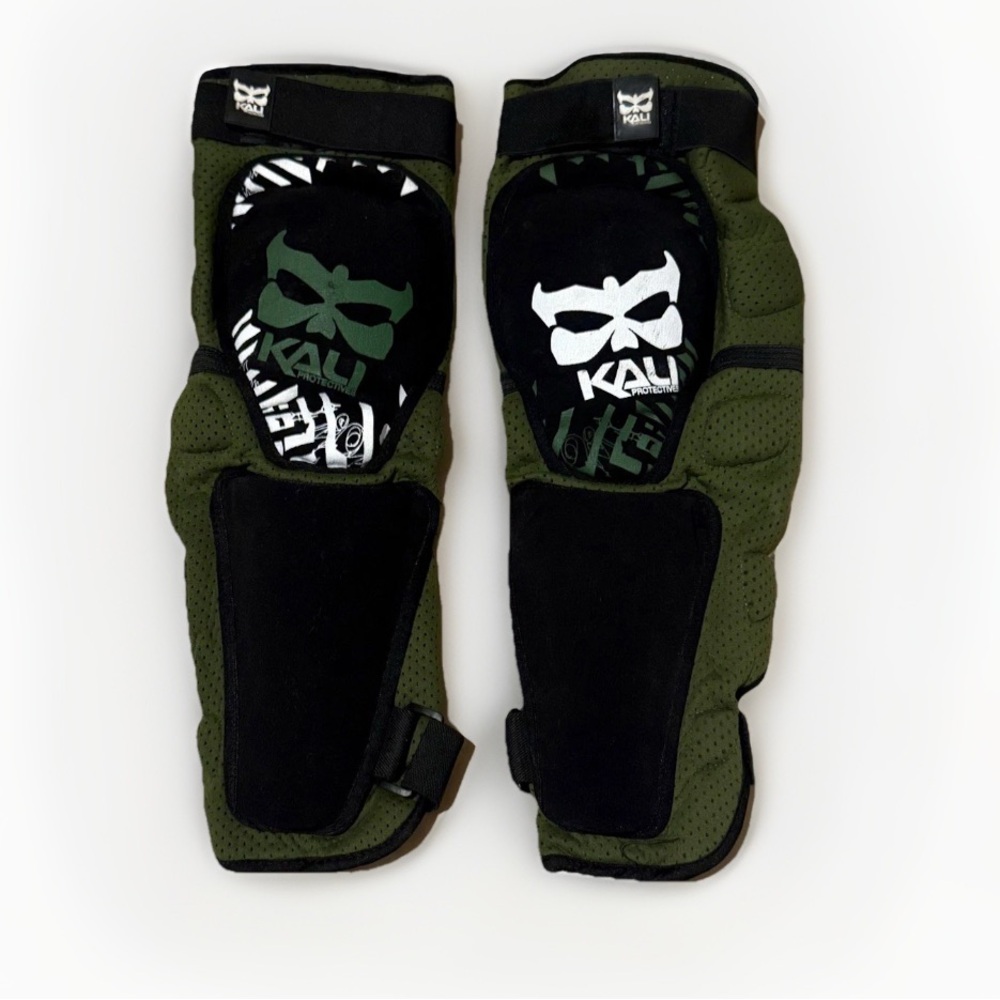 Kali Men’s Large Aazis Soft Knee/Shin Guards For Mountain Biking - Green/Black